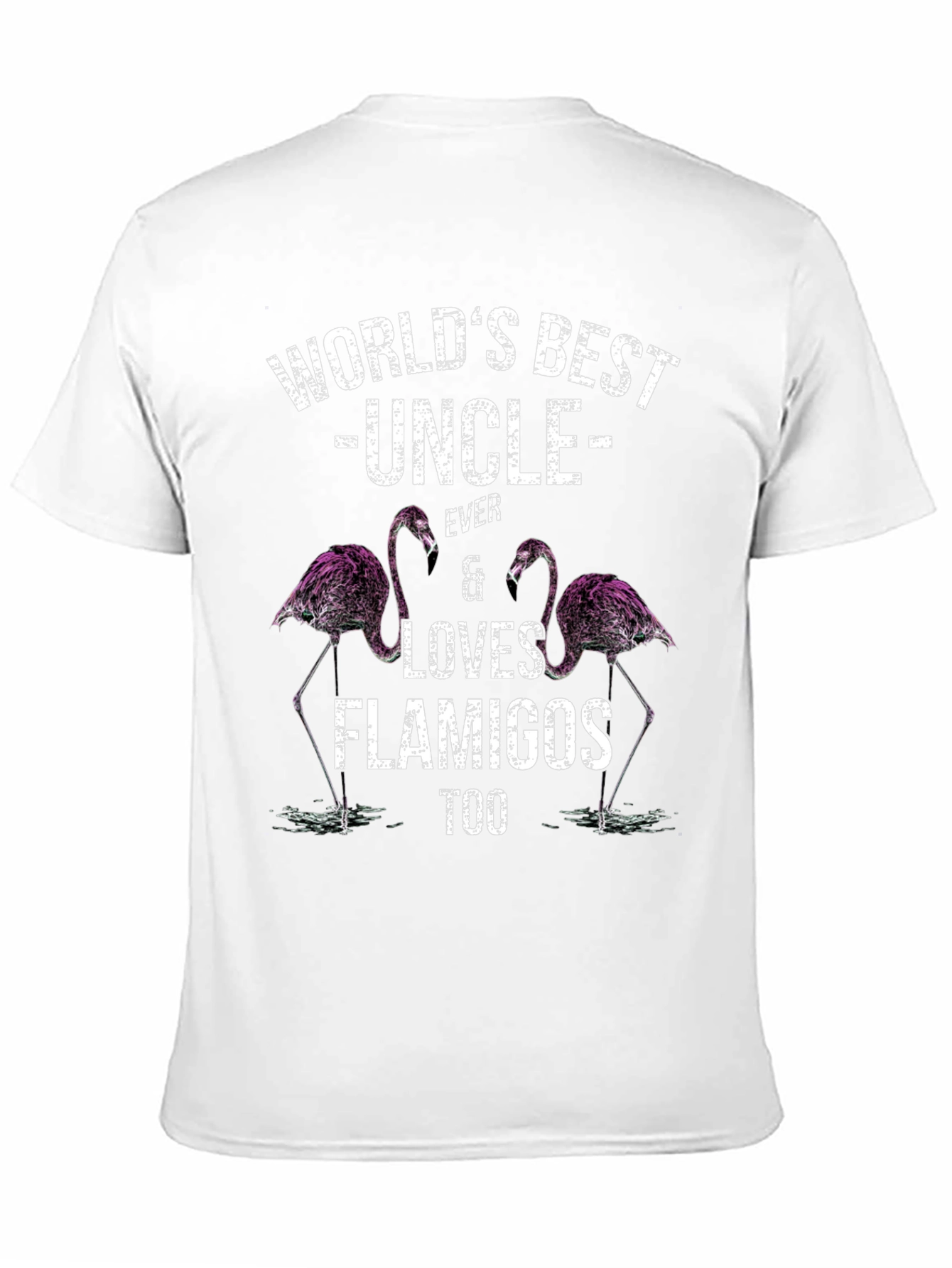 Worlds Best Uncle Flamingo Graphic T-Shirt