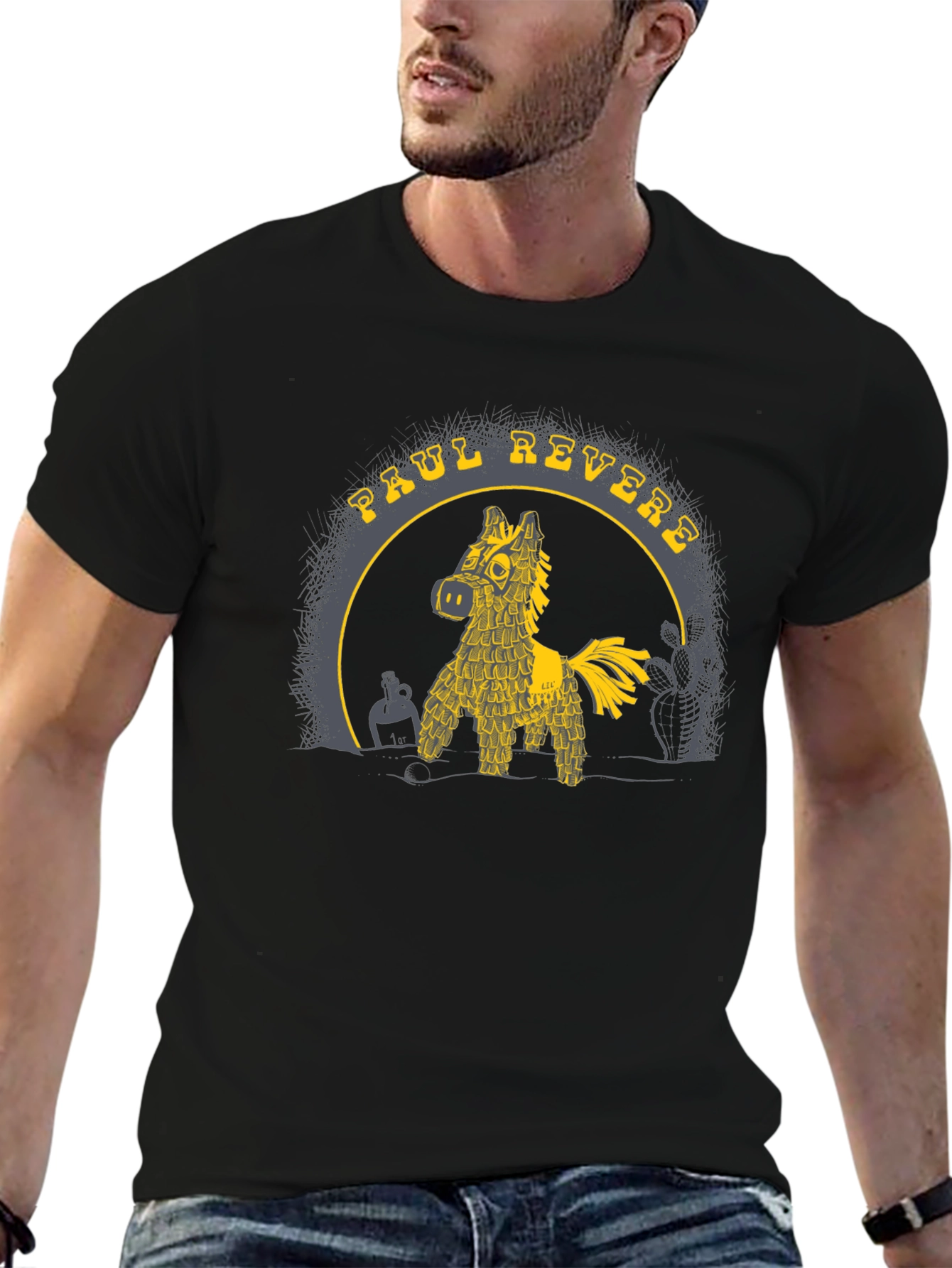 Paul Revere Piñata T-Shirt - Black Graphic Tee