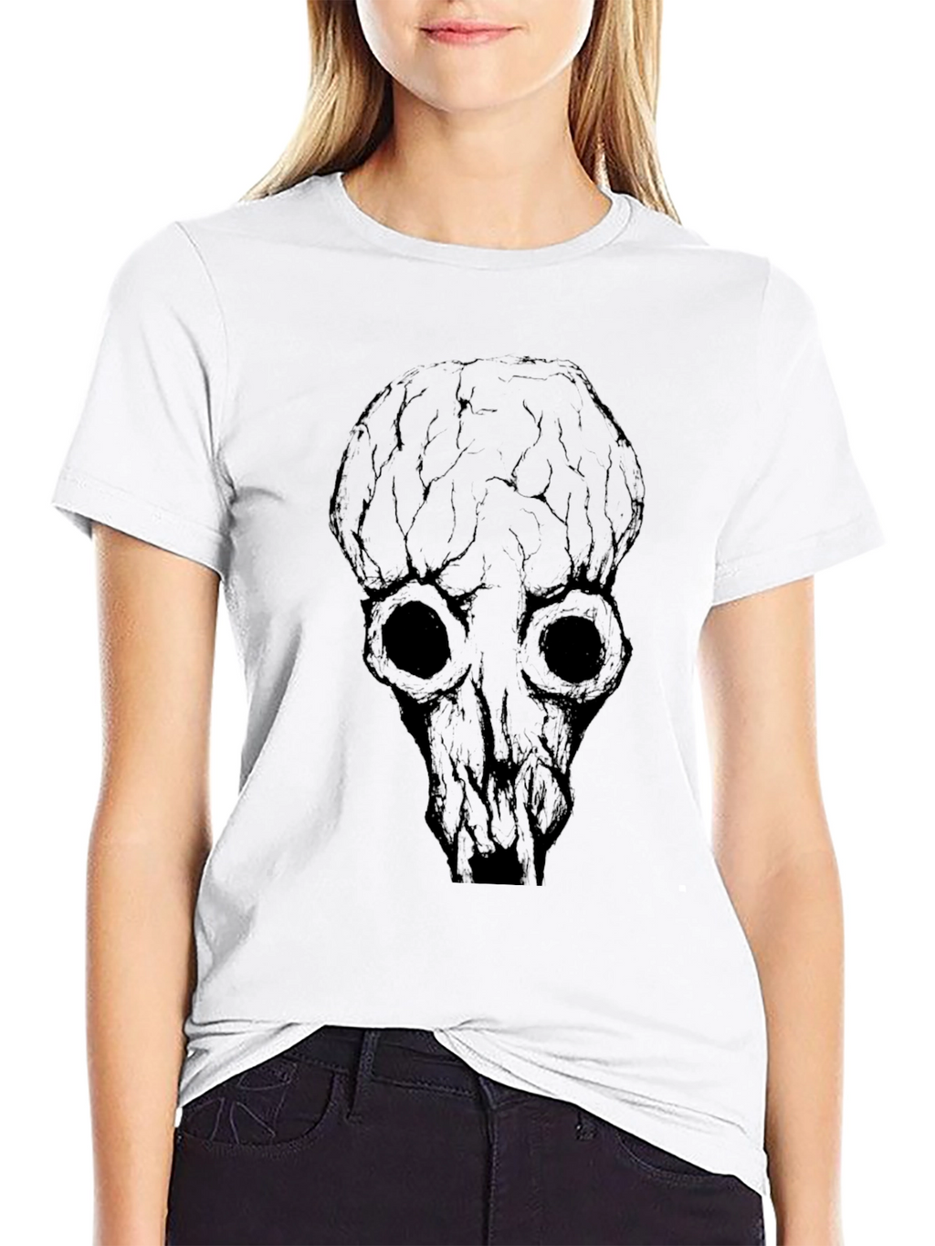 Skull Graphic Print Black T-Shirt for Men