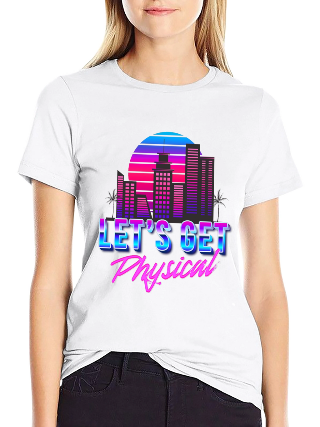 Retro 80s Lets Get Physical Graphic T-Shirt
