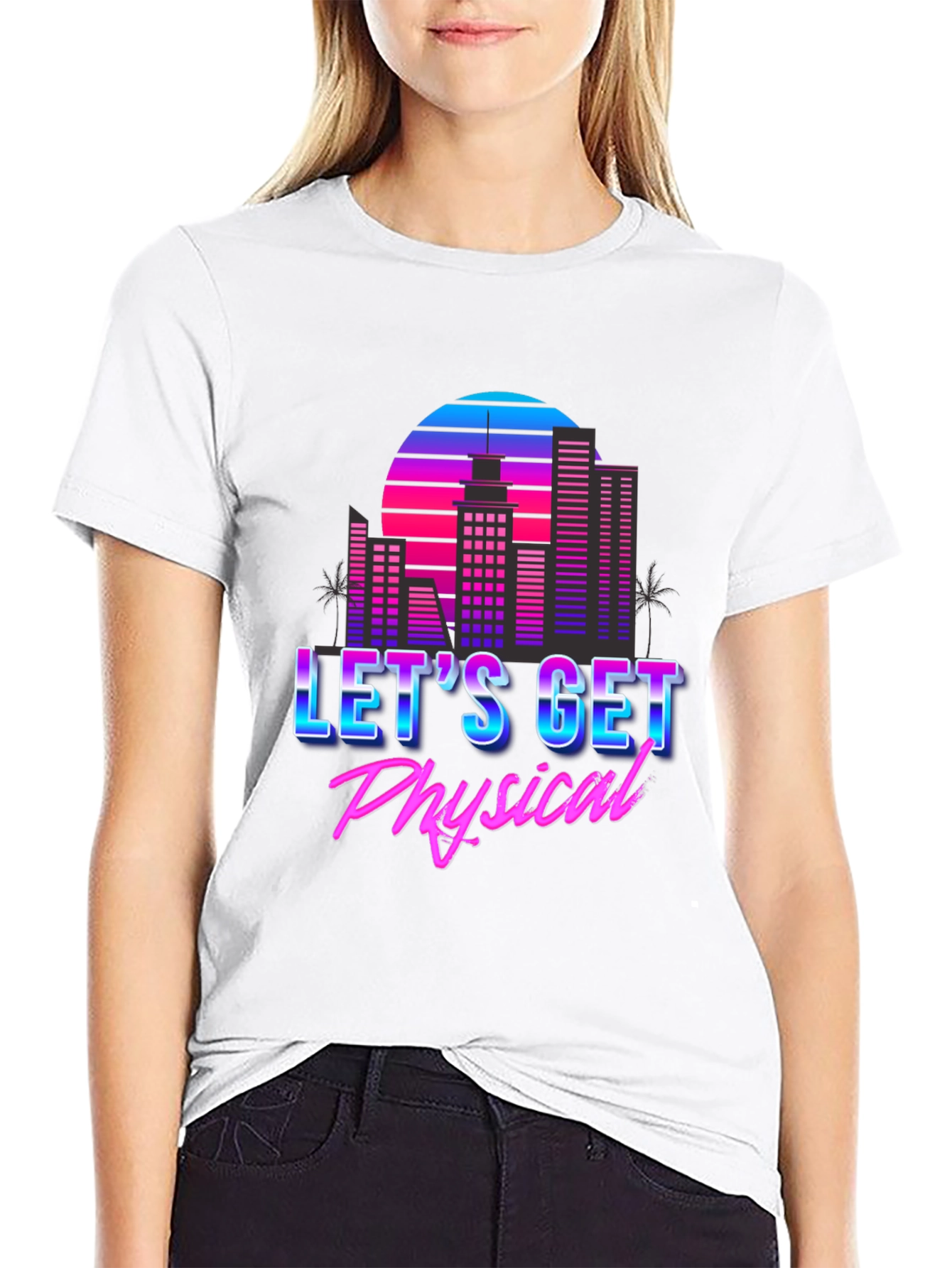 Retro 80s Lets Get Physical Graphic T-Shirt