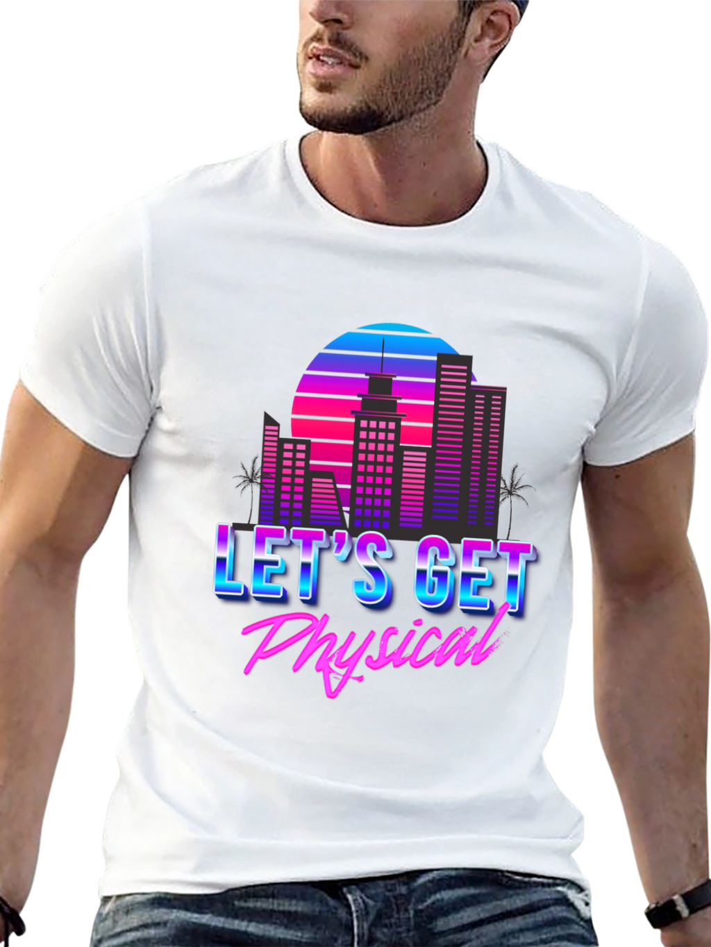 Retro 80s Lets Get Physical Graphic T-Shirt