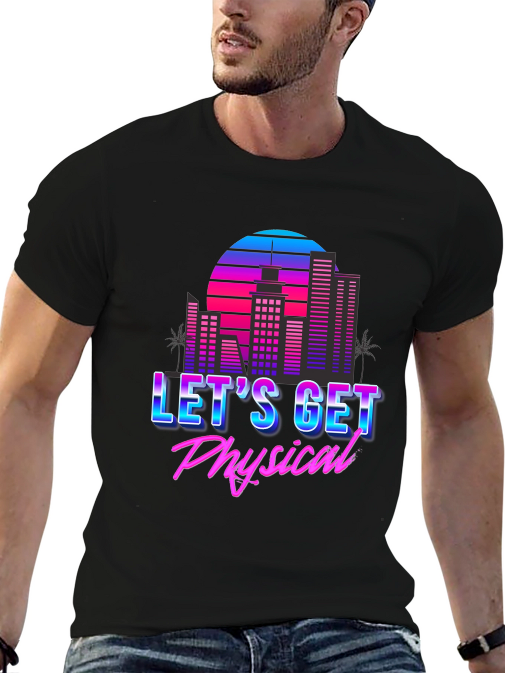 Retro 80s Lets Get Physical Graphic T-Shirt