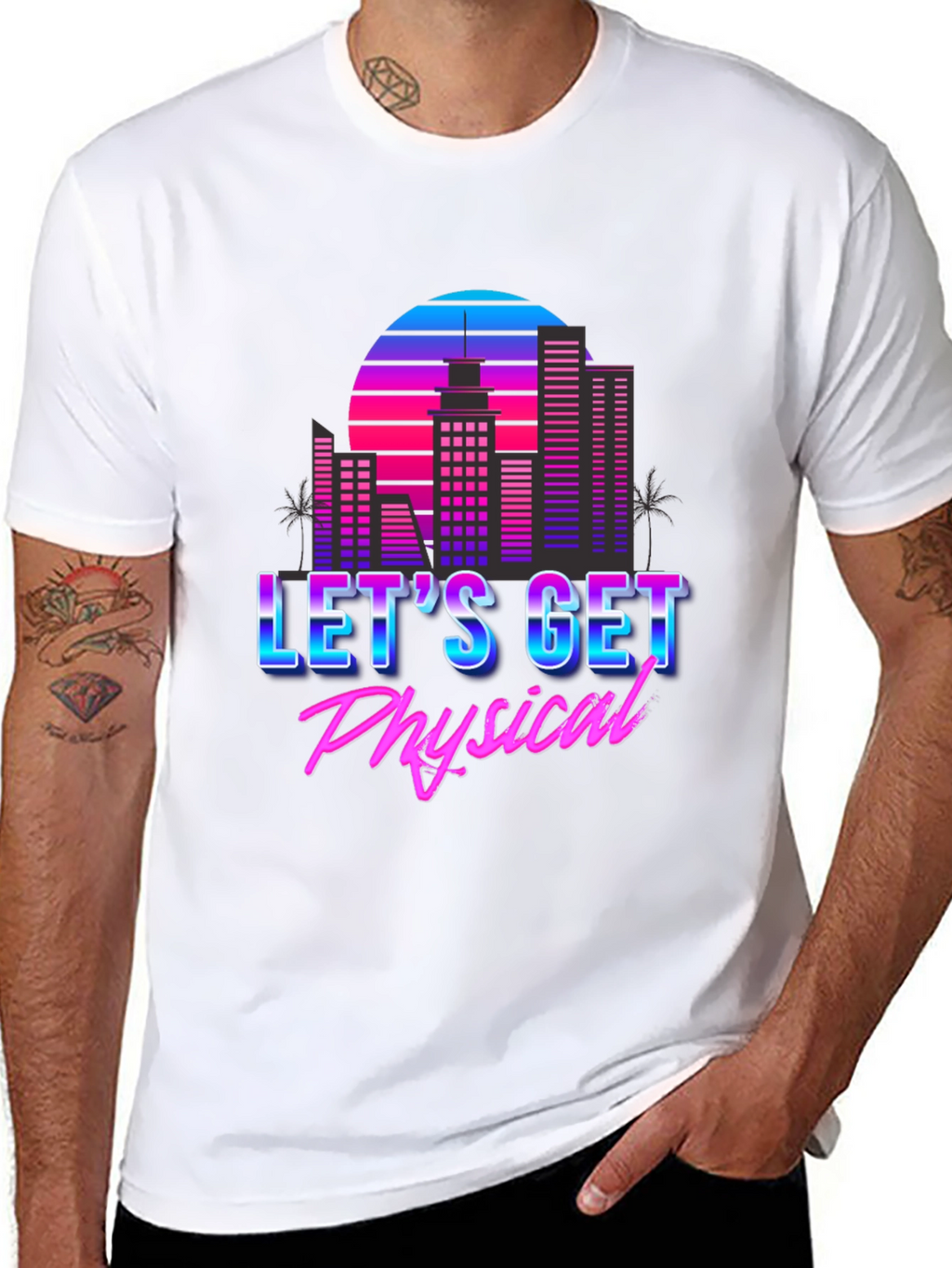 Retro 80s Lets Get Physical Graphic T-Shirt