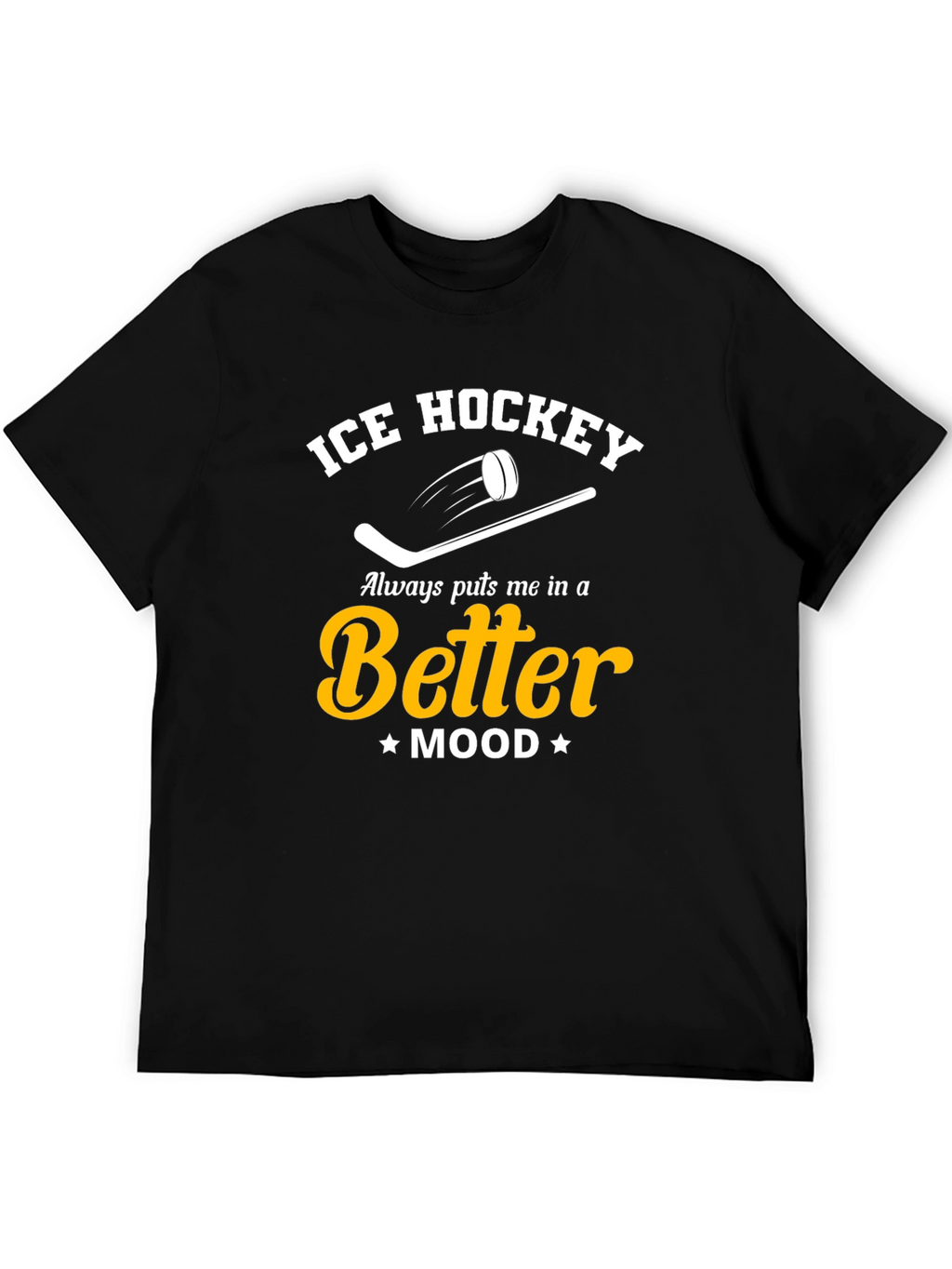 Ice Hockey Better Mood Black T-Shirt