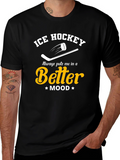 Ice Hockey Better Mood Black T-Shirt