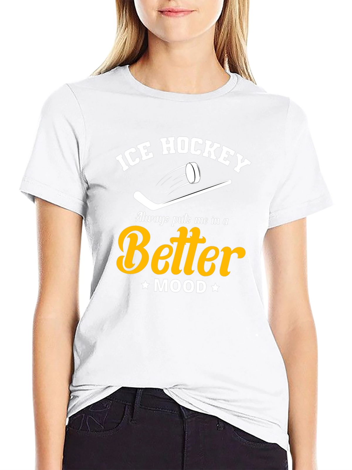 Ice Hockey Better Mood Black T-Shirt