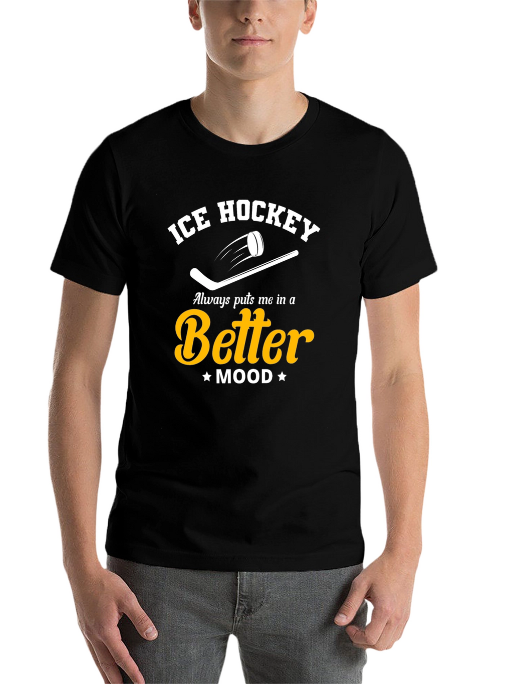 Ice Hockey Better Mood Black T-Shirt