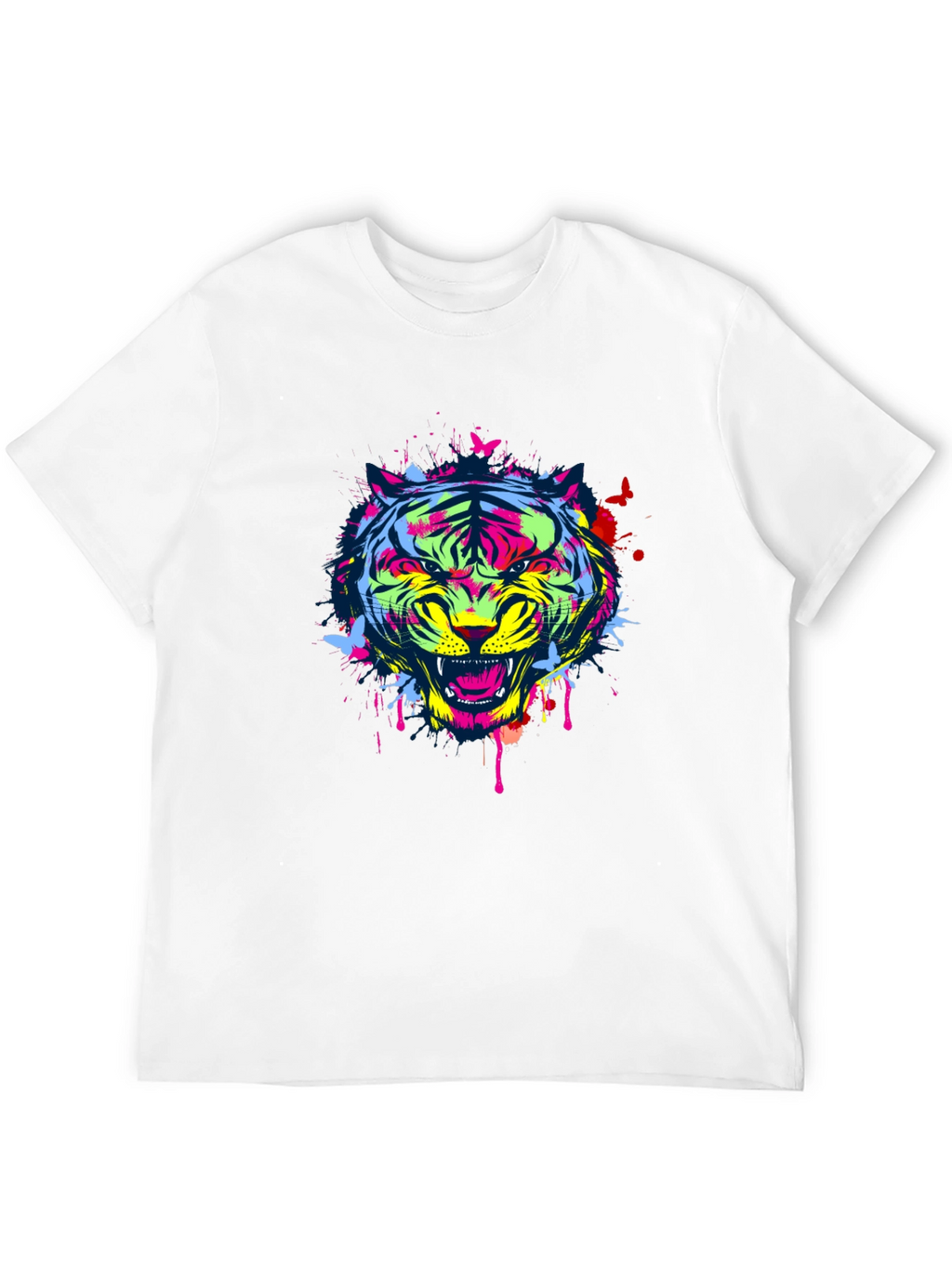 Bold Tiger Graphic Tee - Modern Art Shirt
