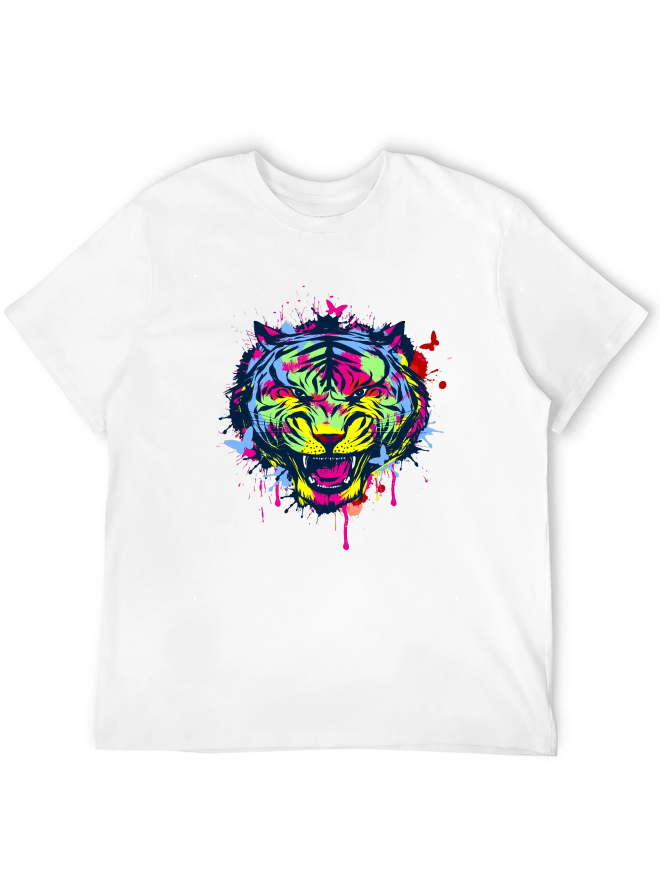 Bold Tiger Graphic Tee - Modern Art Shirt