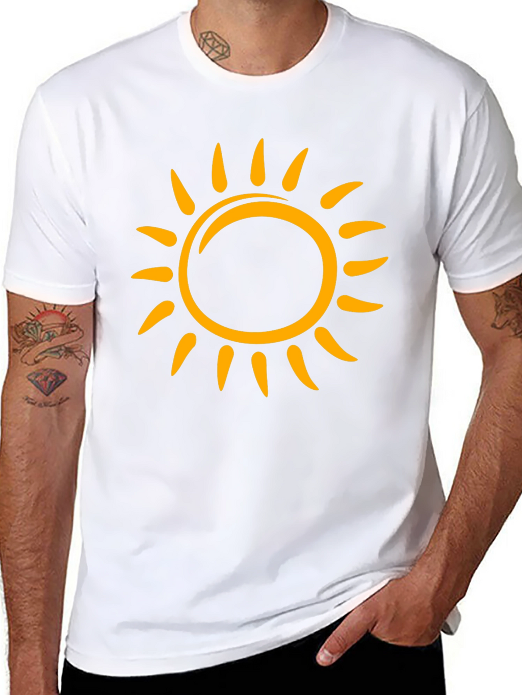 Sunny Graphic Tee - Black Cotton T-Shirt