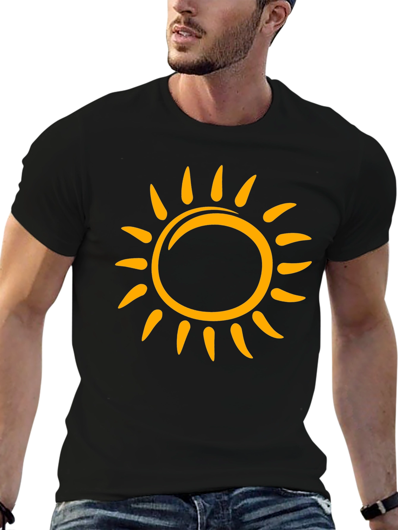 Sunny Graphic Tee - Black Cotton T-Shirt