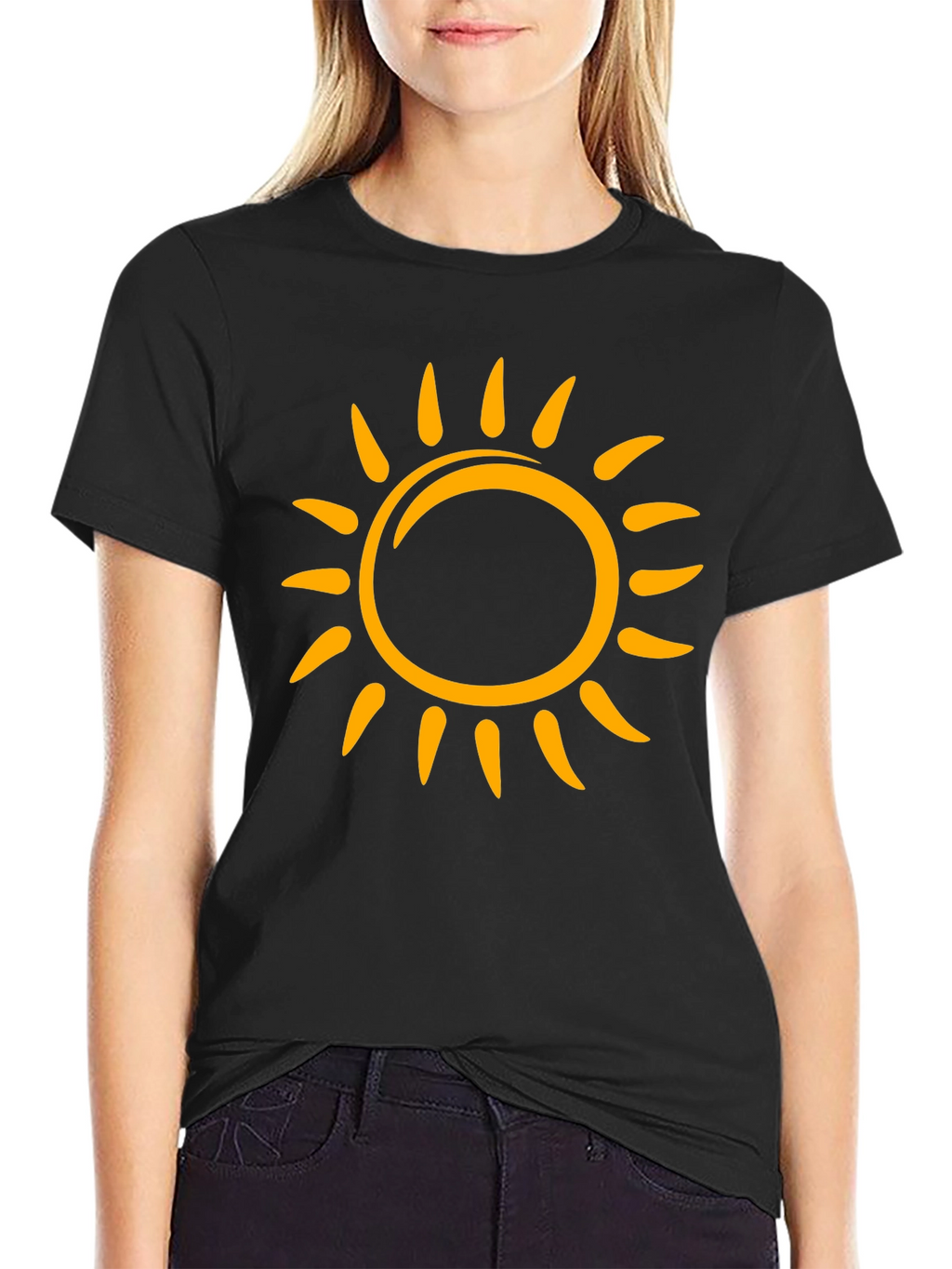 Sunny Graphic Tee - Black Cotton T-Shirt