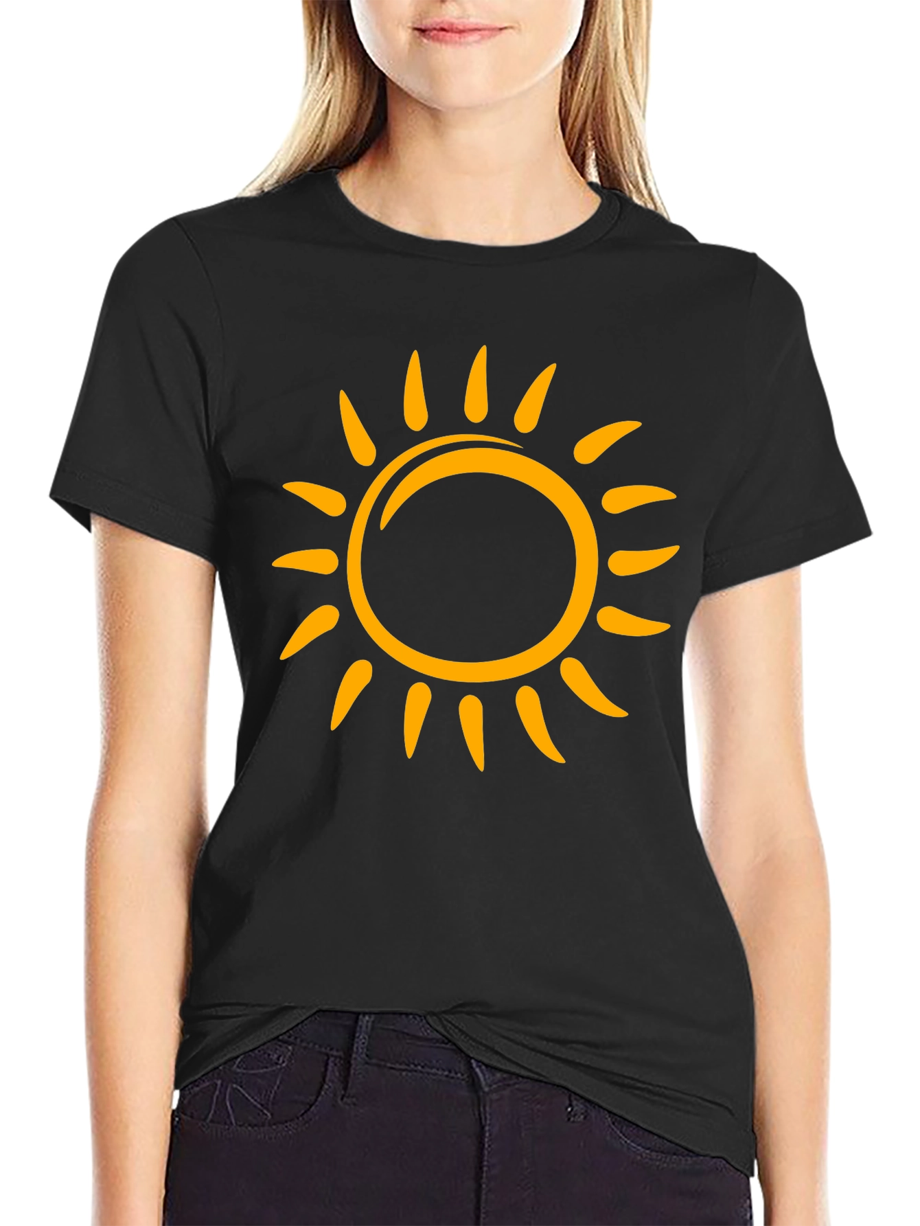 Sunny Graphic Tee - Black Cotton T-Shirt