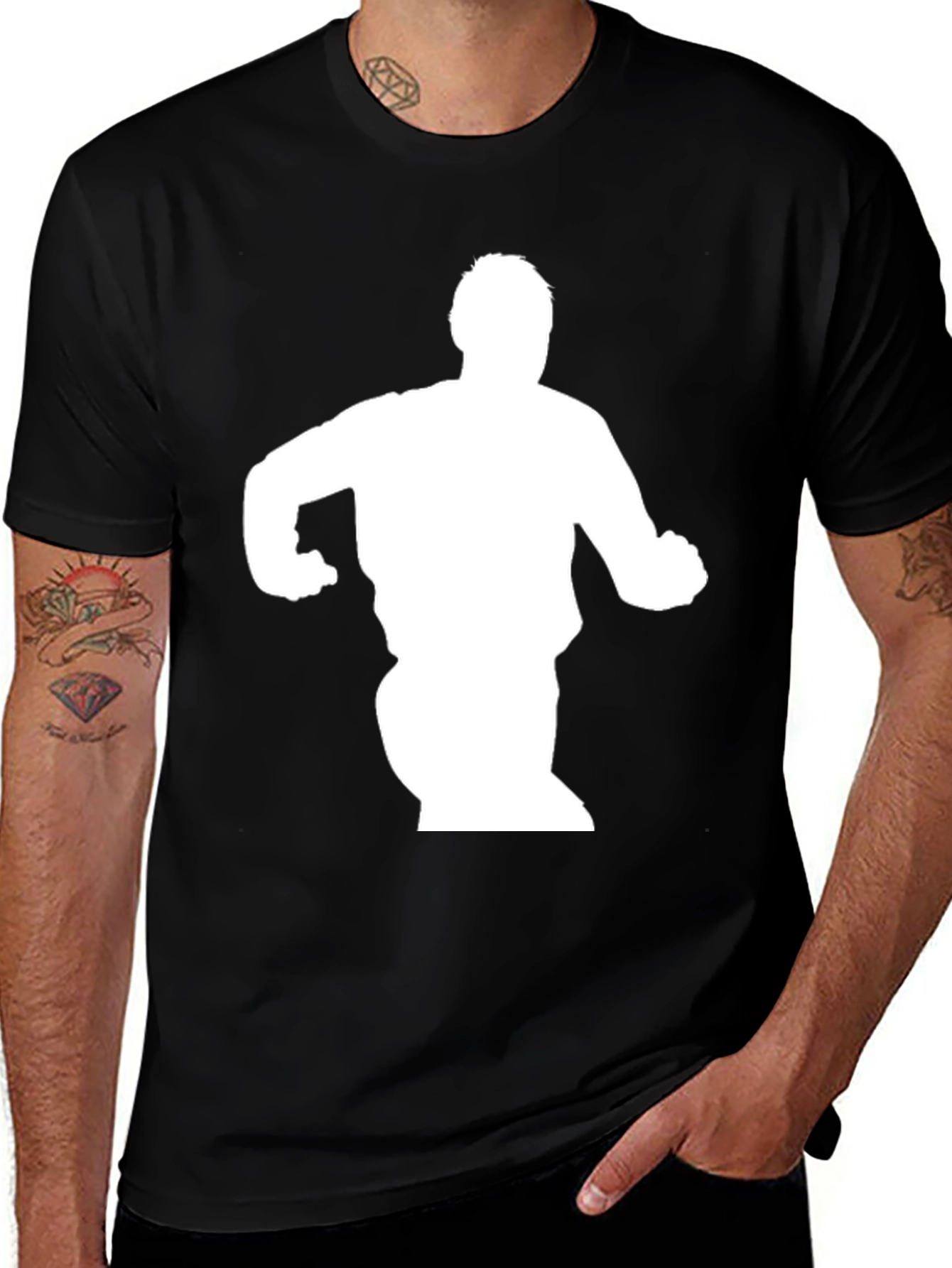 Silhouette Graphic Tee - Black Cotton Blend
