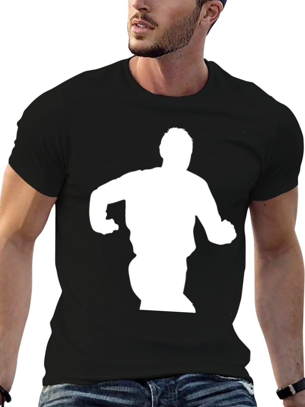 Silhouette Graphic Tee - Black Cotton Blend