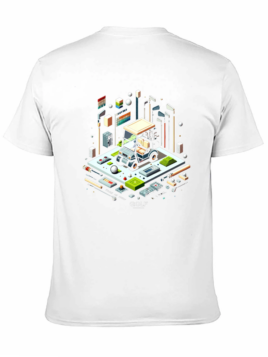 Isometric Golf Cart T-Shirt - Pixel Art Tee