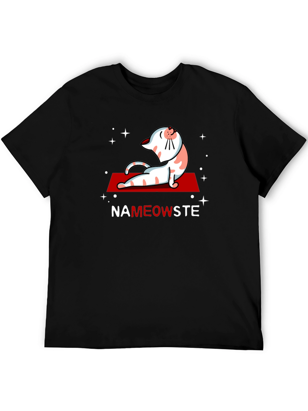 NaMEOWste Cat Yoga T-Shirt - Black Cotton Tee