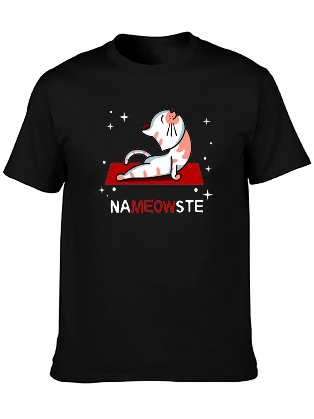 NaMEOWste Cat Yoga T-Shirt - Black Cotton Tee