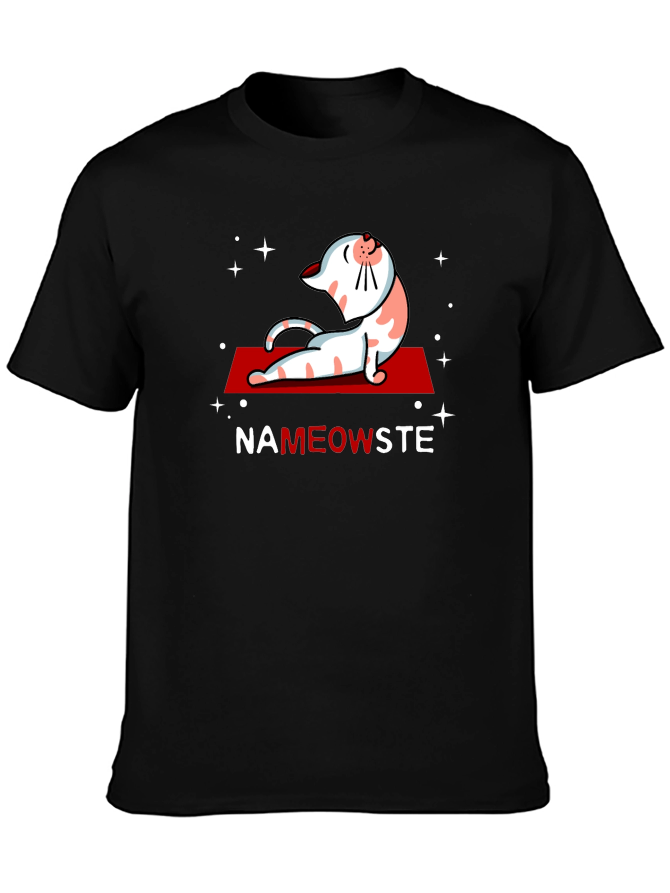 NaMEOWste Cat Yoga T-Shirt - Black Cotton Tee