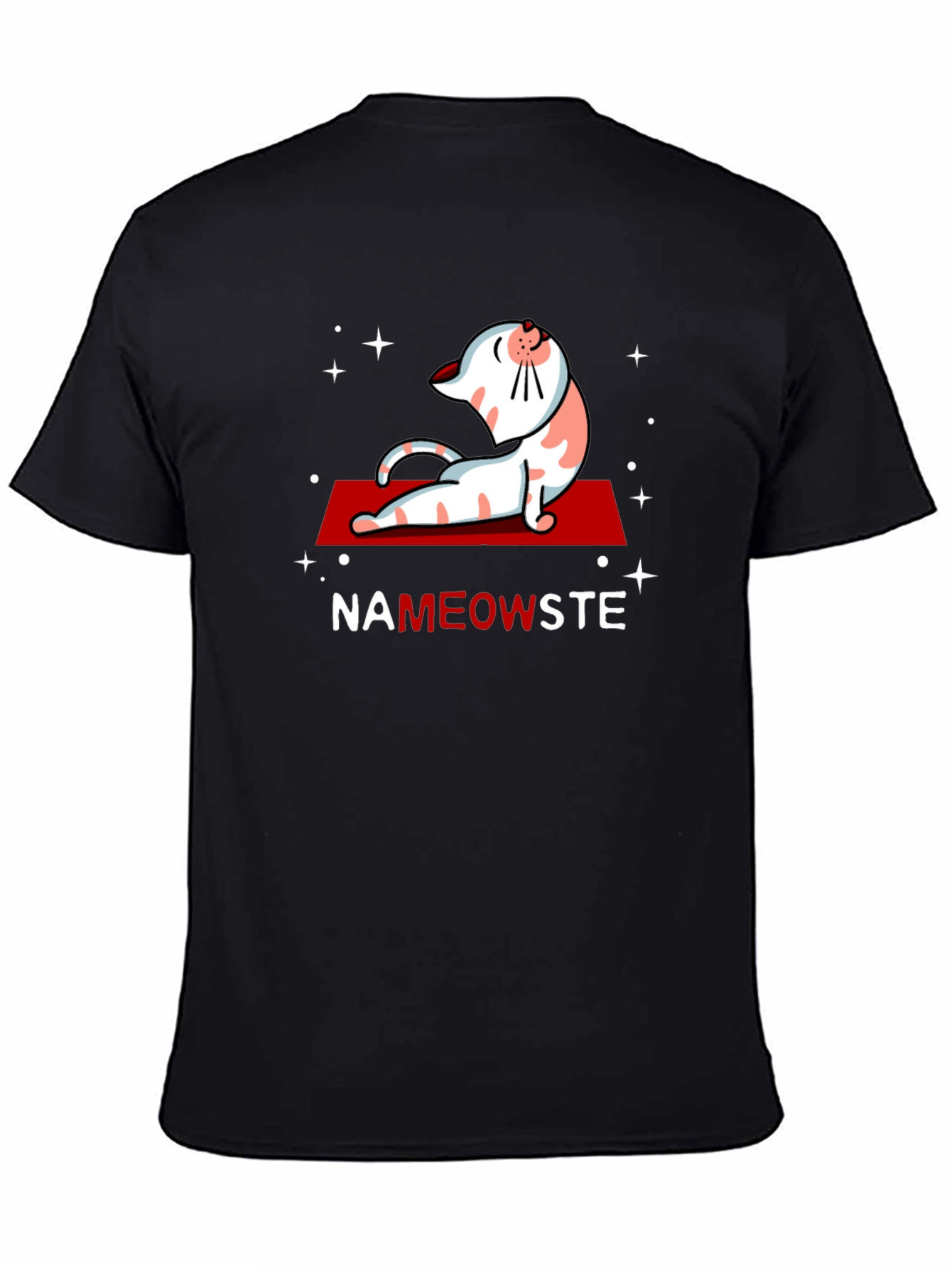 NaMEOWste Cat Yoga T-Shirt - Black Cotton Tee