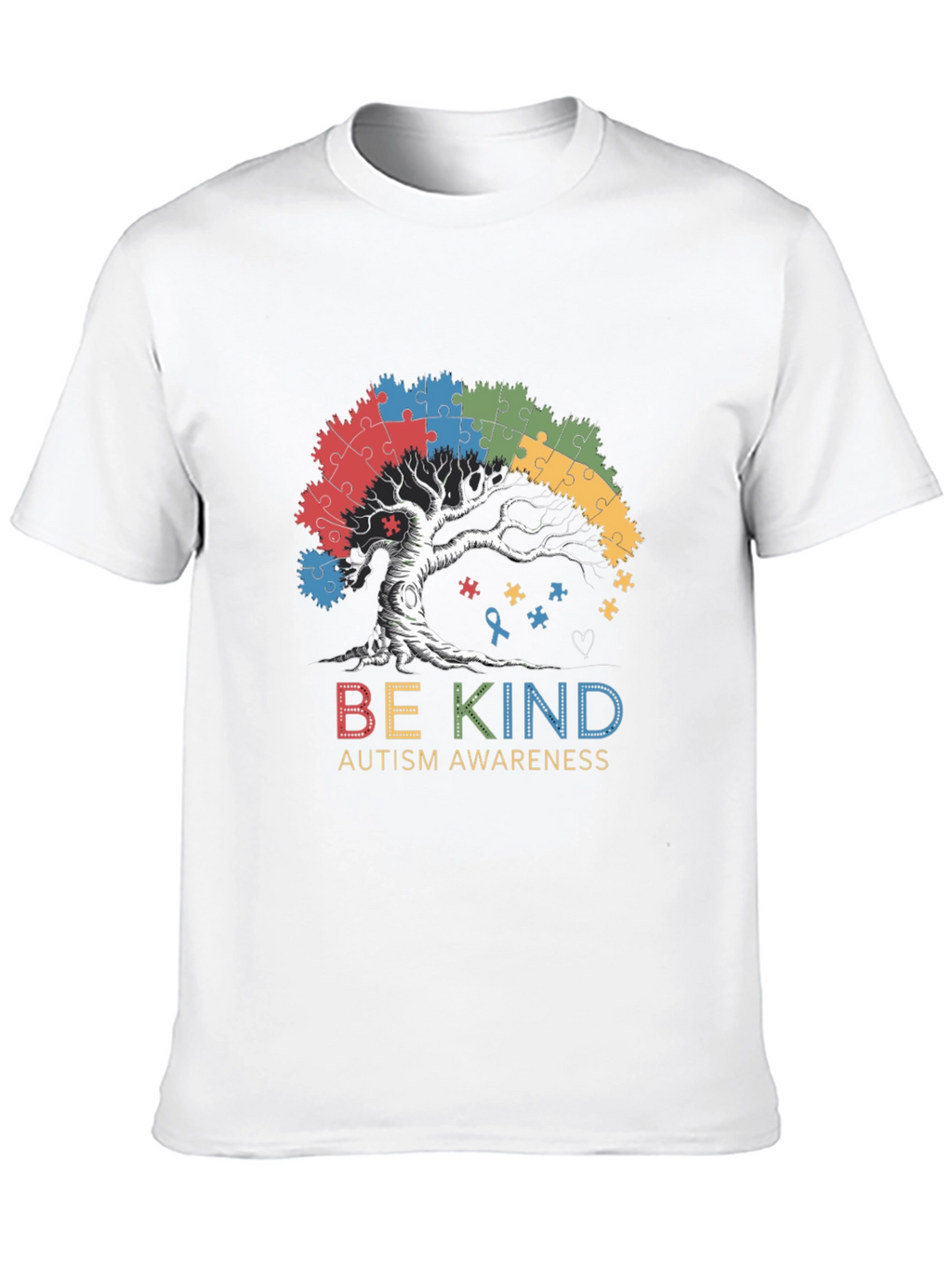 Be Kind Autism Awareness Tree Puzzle T-Shirt