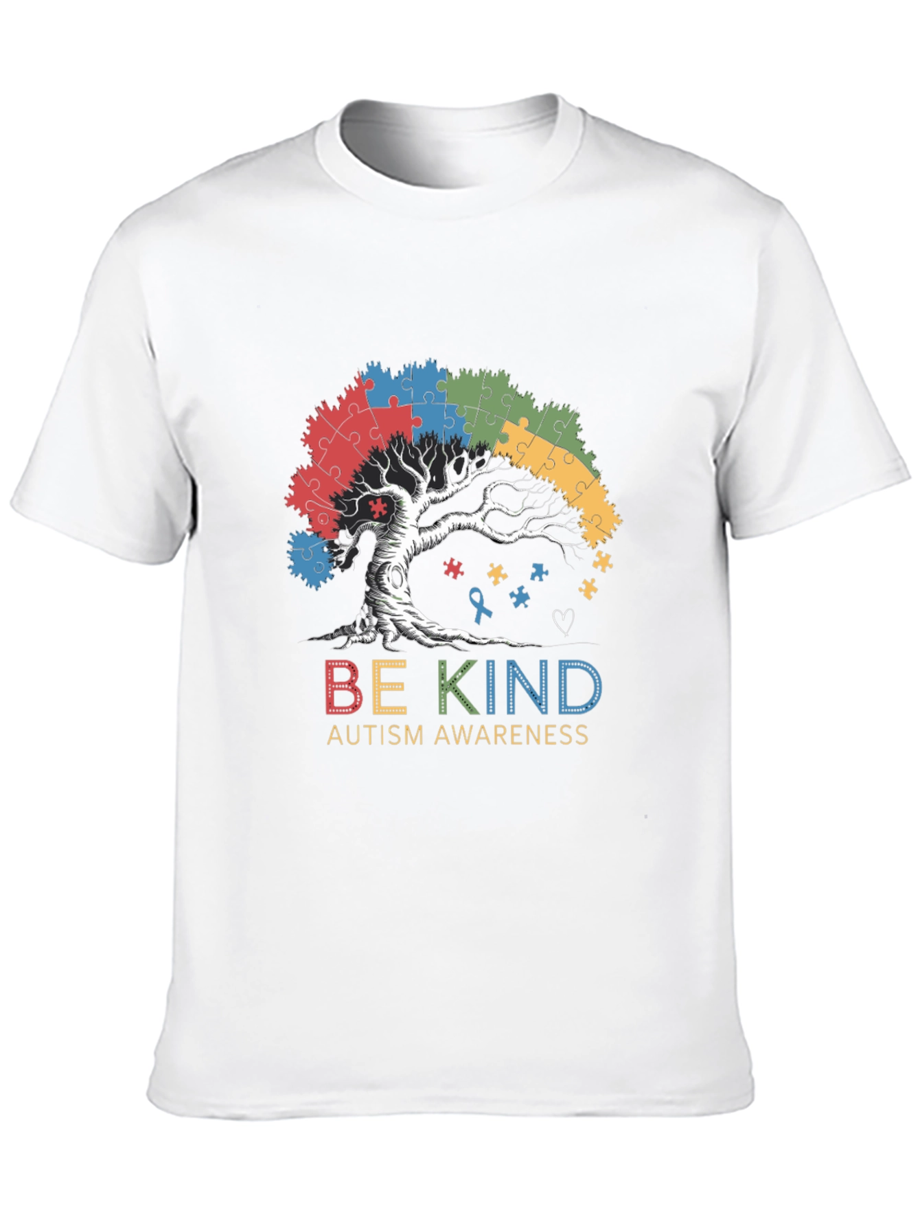 Be Kind Autism Awareness Tree Puzzle T-Shirt