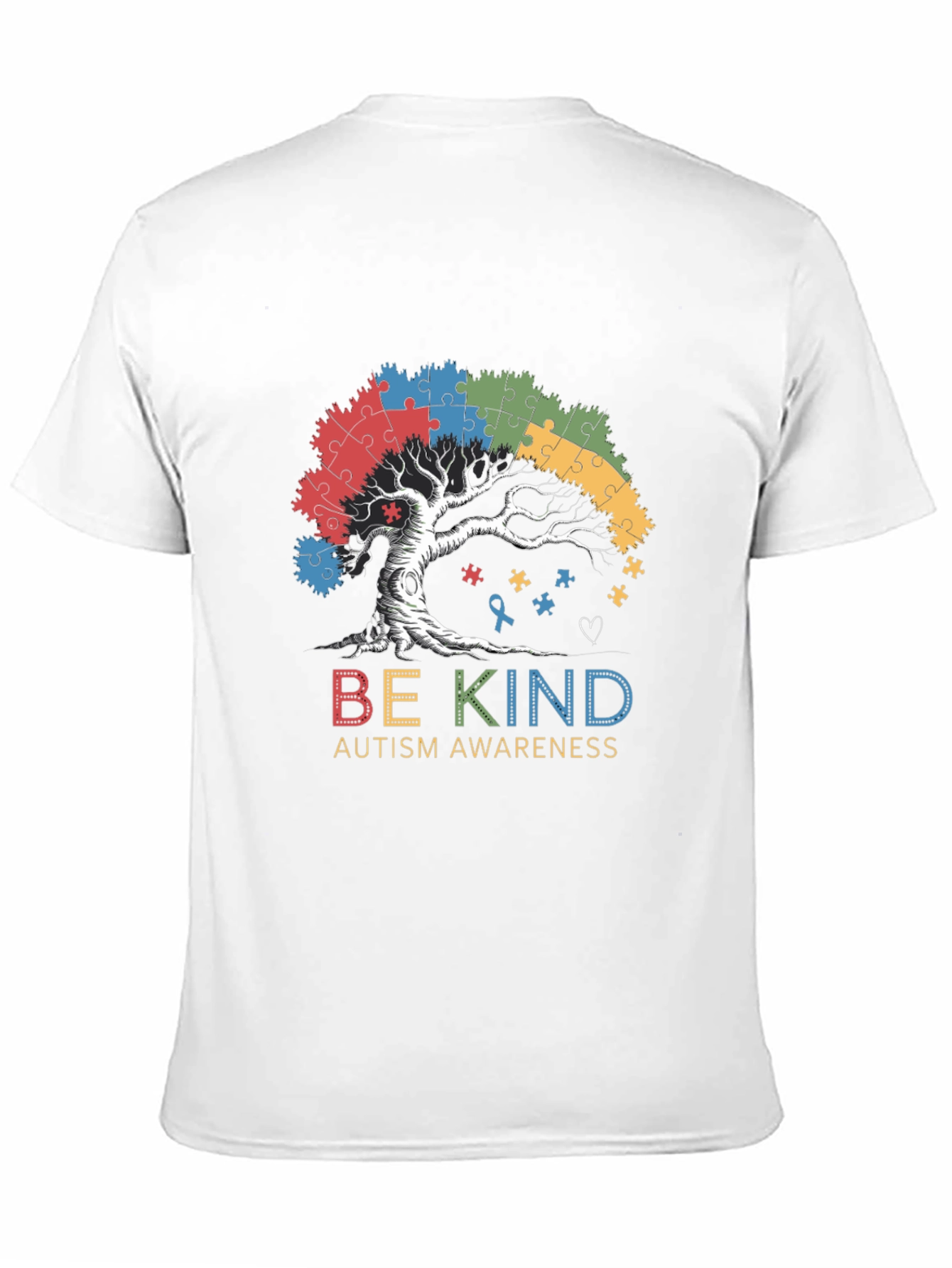 Be Kind Autism Awareness Tree Puzzle T-Shirt