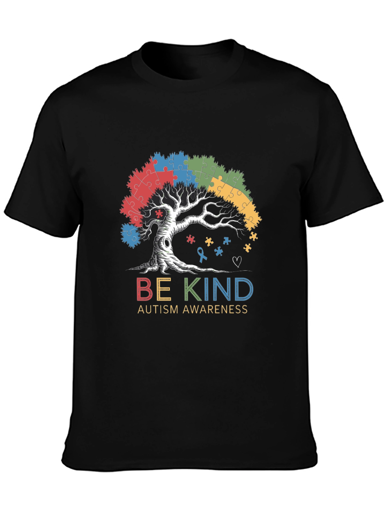 Be Kind Autism Awareness Tree Puzzle T-Shirt