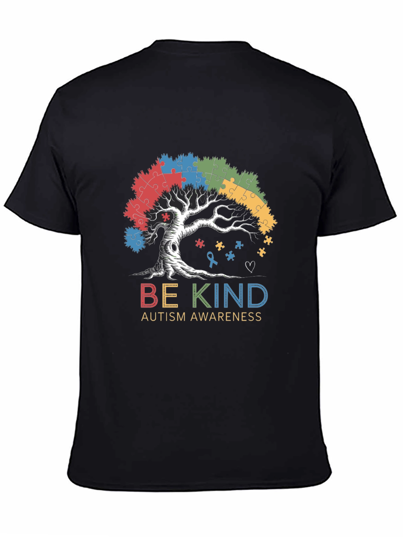 Be Kind Autism Awareness Tree Puzzle T-Shirt