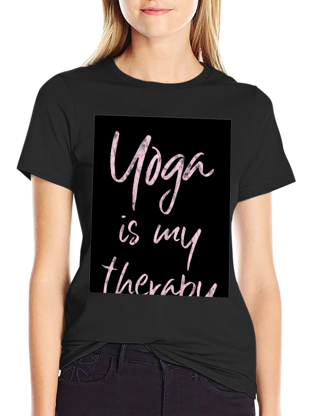 Yoga Is My Therapy Black T-Shirt