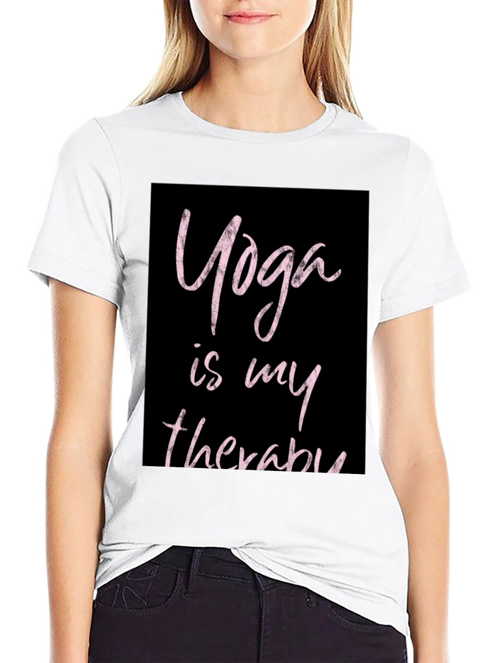 Yoga Is My Therapy Black T-Shirt