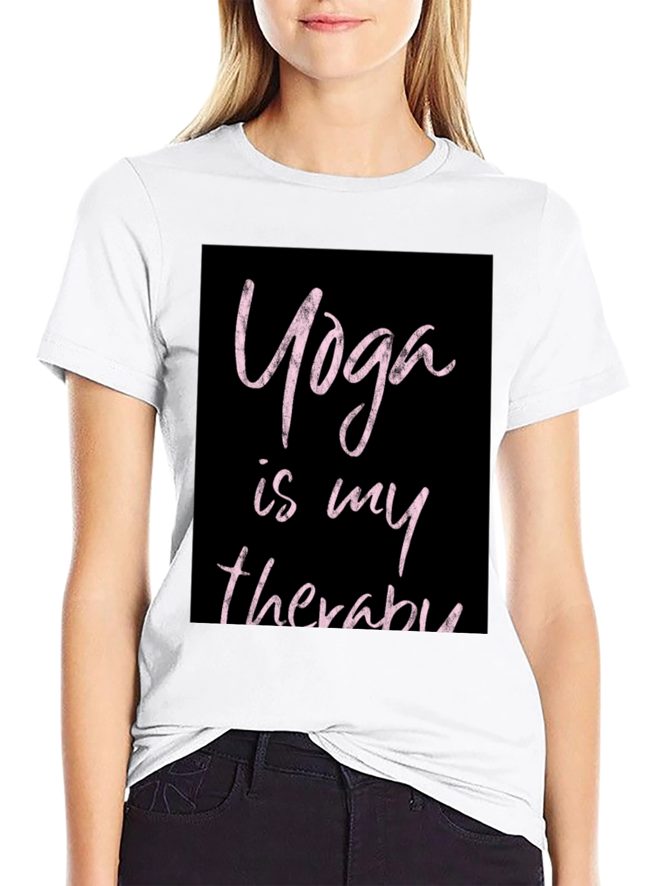 Yoga Is My Therapy Black T-Shirt