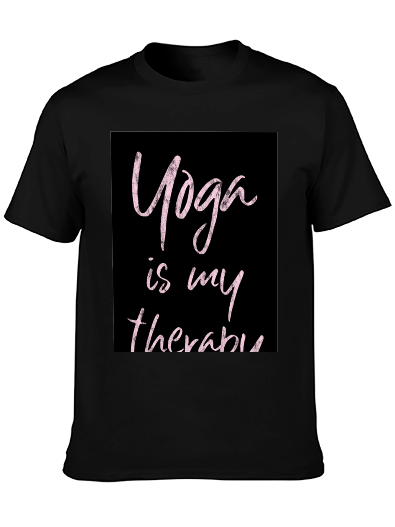 Yoga Is My Therapy Black T-Shirt