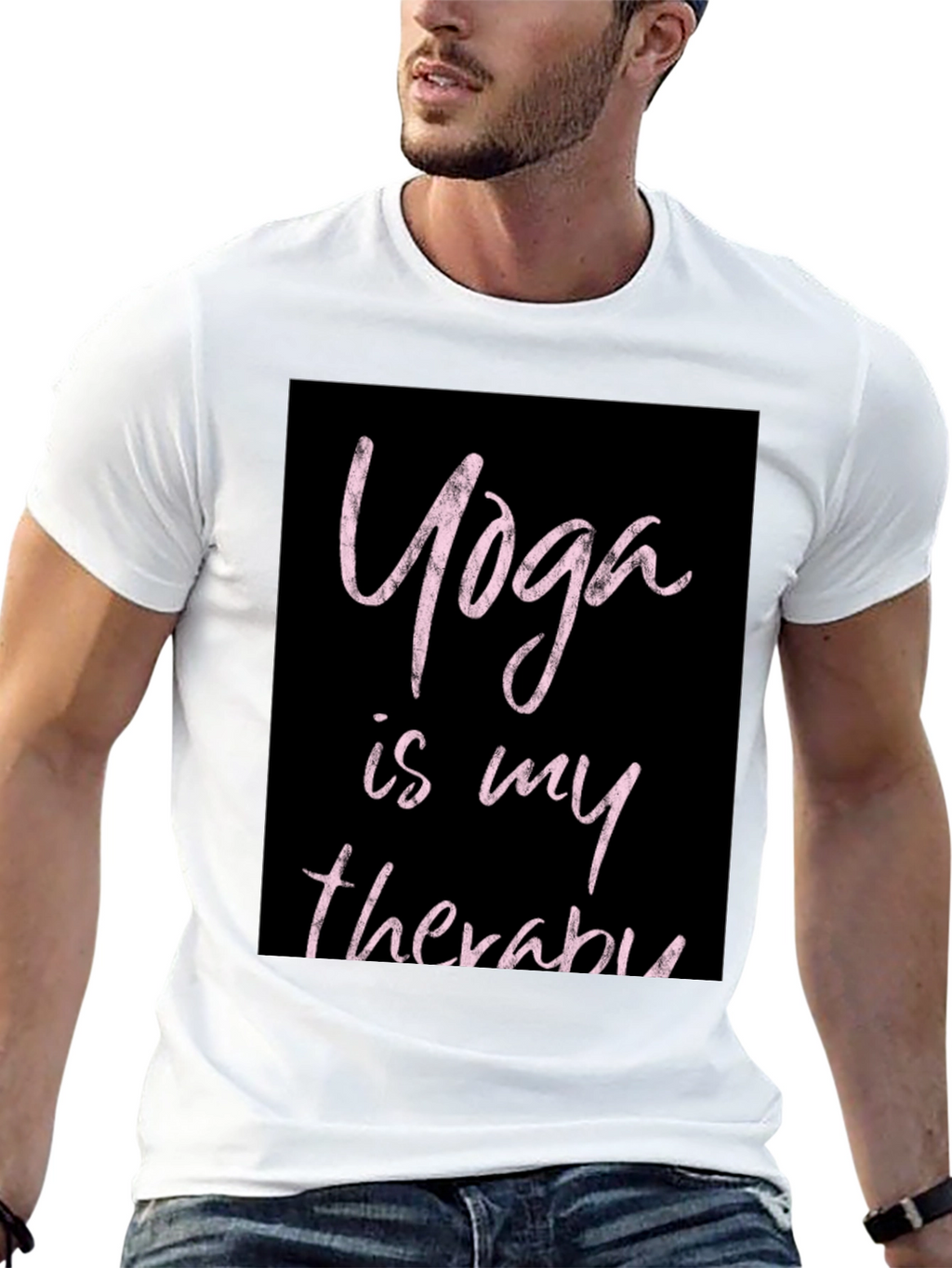 Yoga Is My Therapy Black T-Shirt