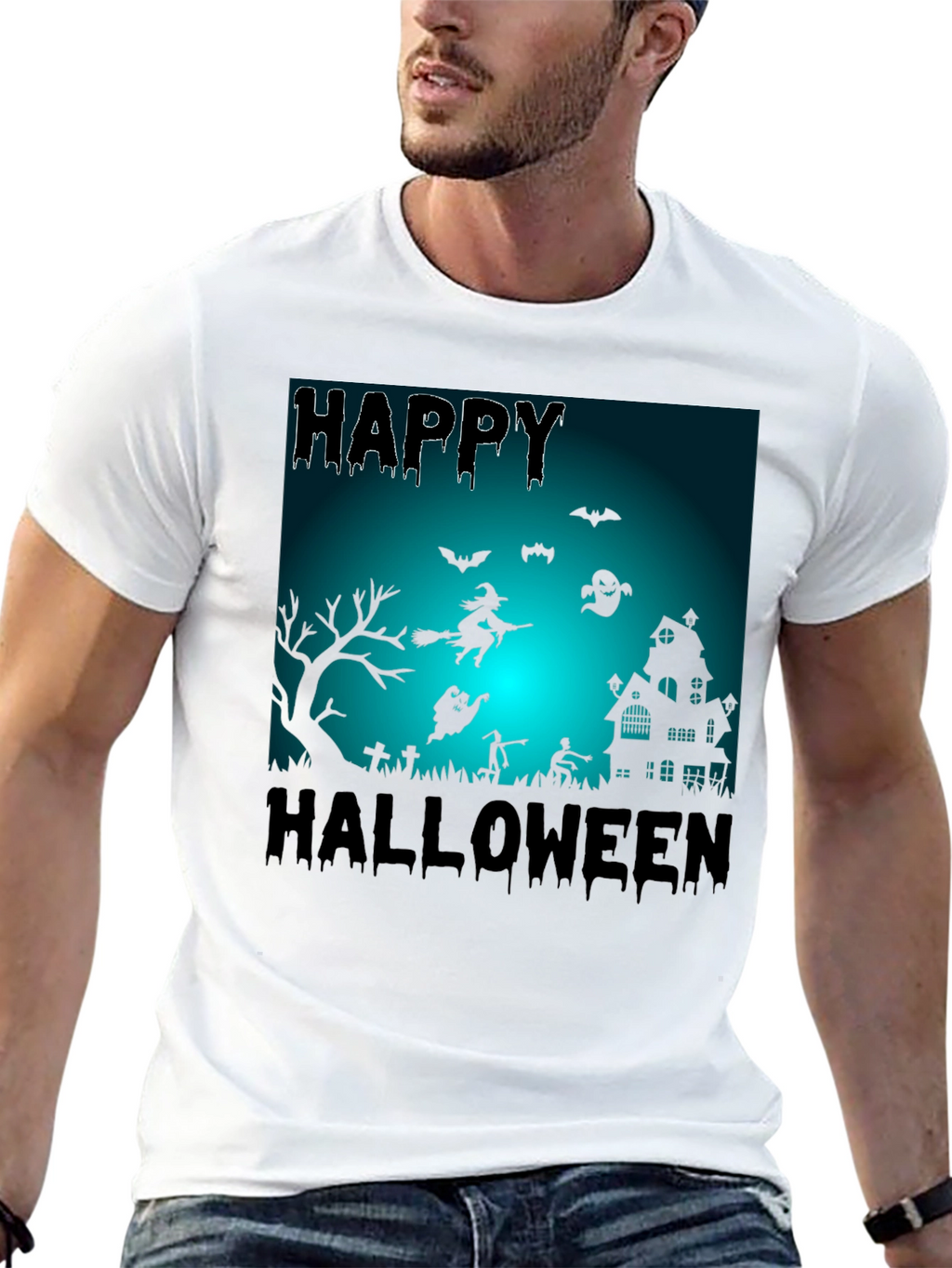 Happy Halloween Black Graphic Tee