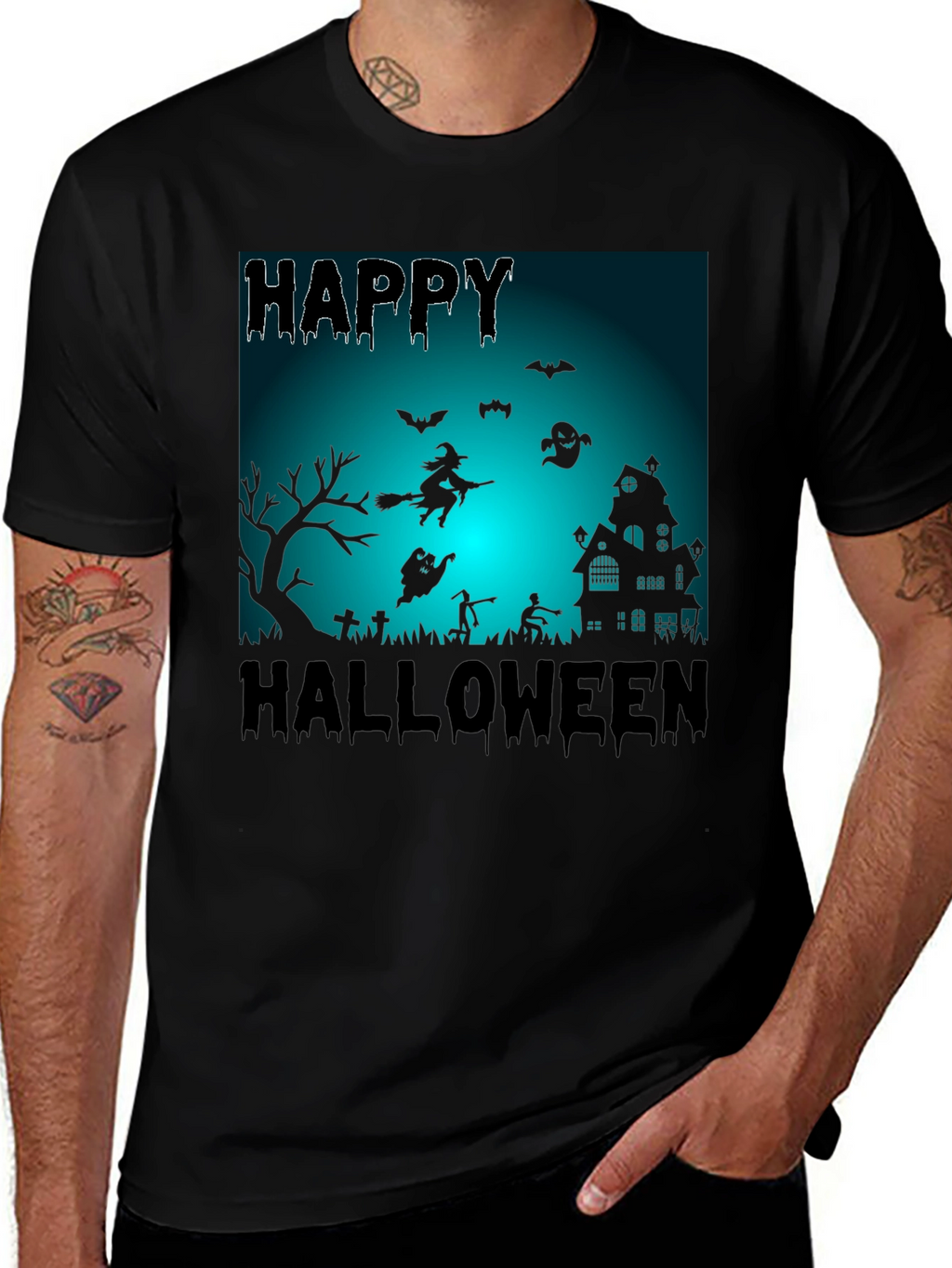 Happy Halloween Black Graphic Tee