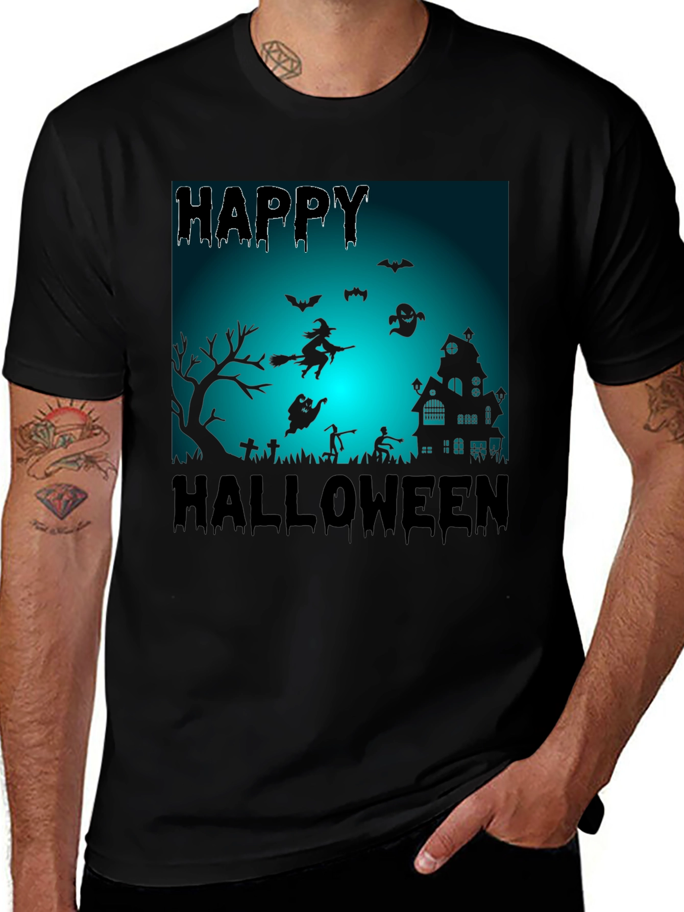 Happy Halloween Black Graphic Tee