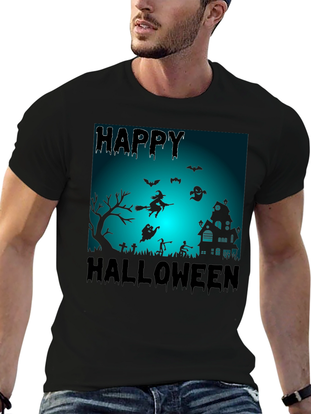 Happy Halloween Black Graphic Tee