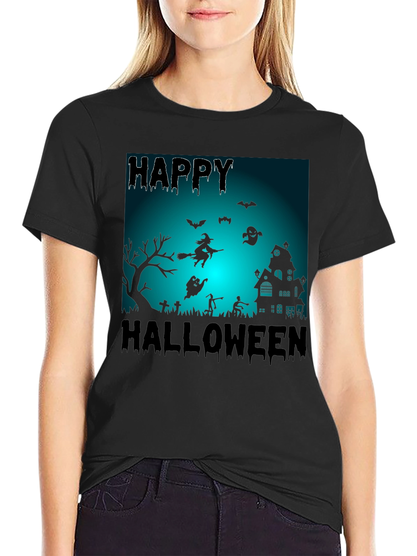 Happy Halloween Black Graphic Tee