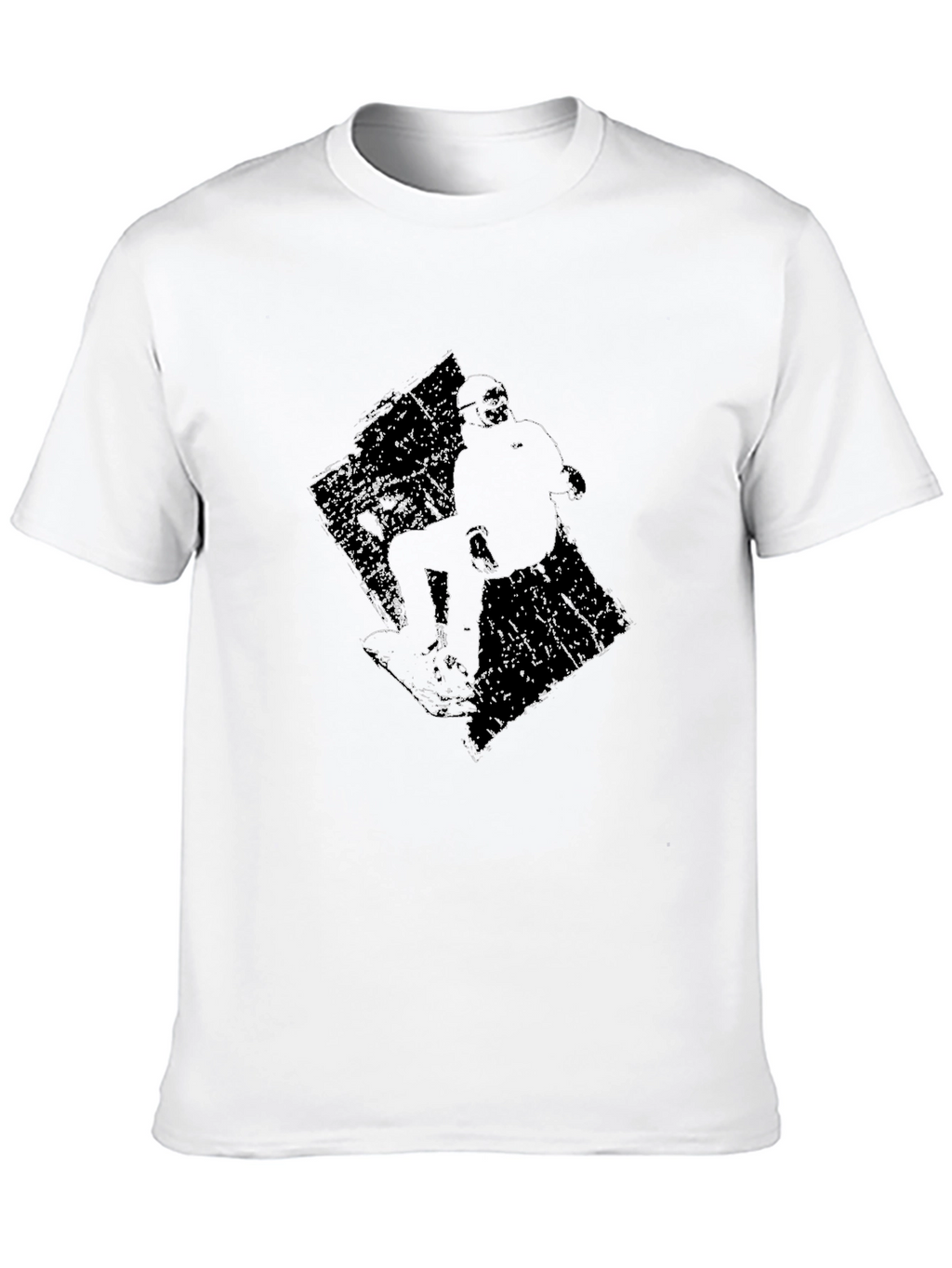Skateboarder Graphic Tee - Black Cotton T-Shirt