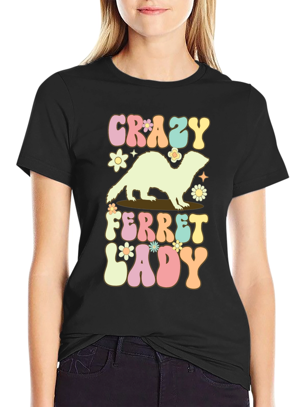 Crazy Ferret Lady Graphic Tee
