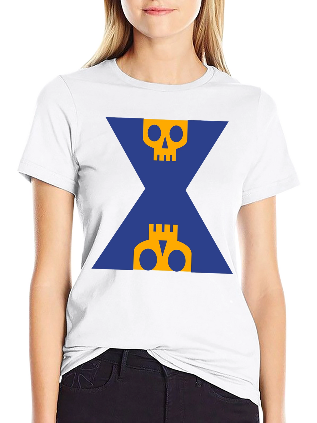 Graphic Skull T-Shirt - Black Crew Neck Tee