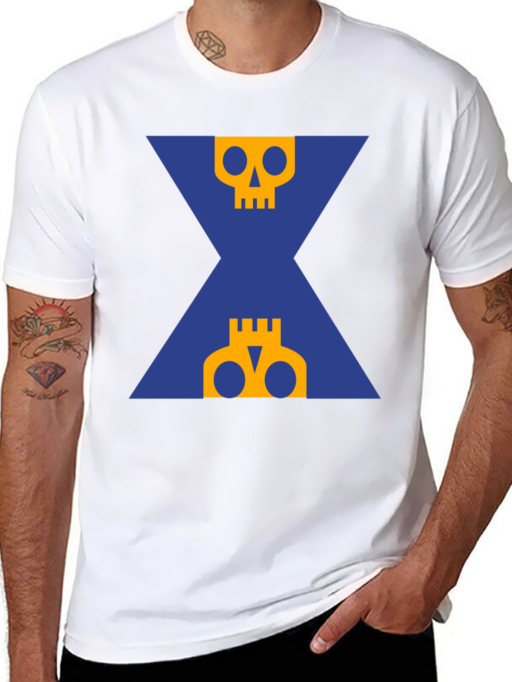 Graphic Skull T-Shirt - Black Crew Neck Tee
