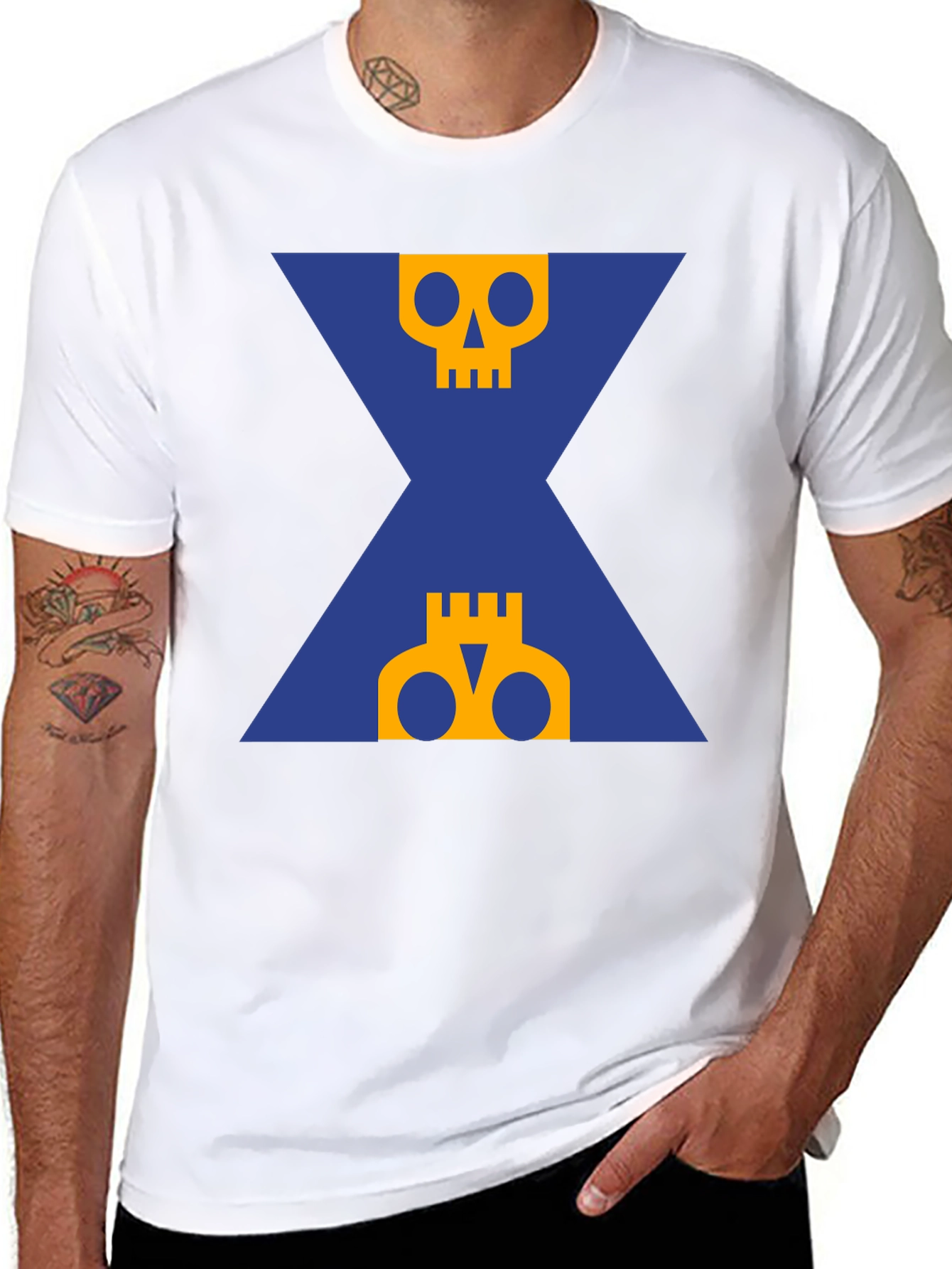 Graphic Skull T-Shirt - Black Crew Neck Tee