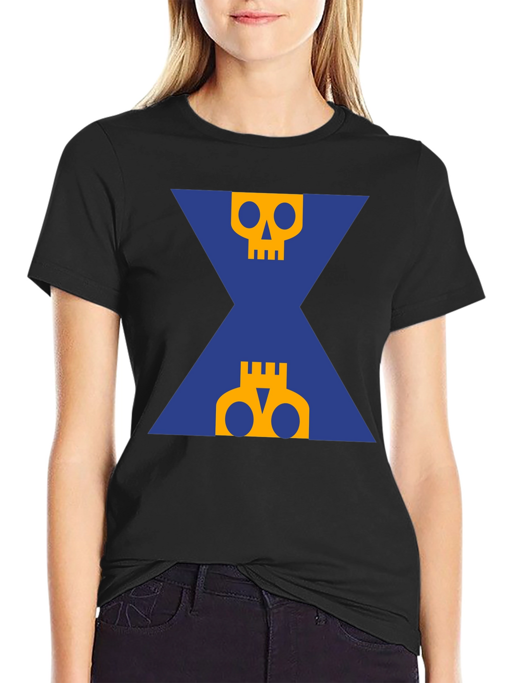 Graphic Skull T-Shirt - Black Crew Neck Tee