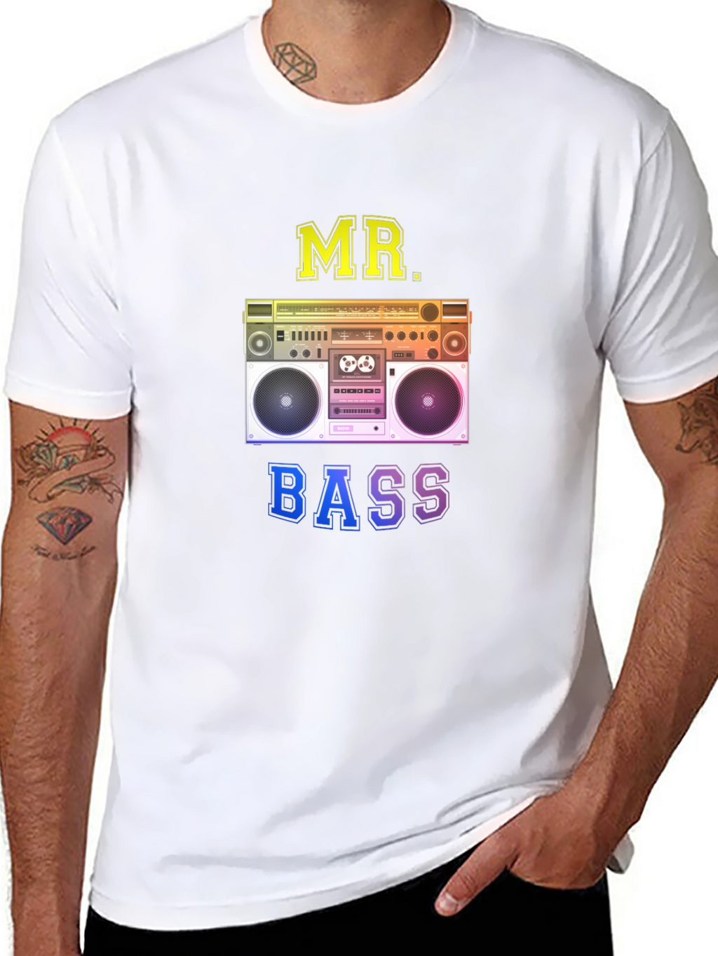 MR. BASS Boombox Graphic Black T-Shirt