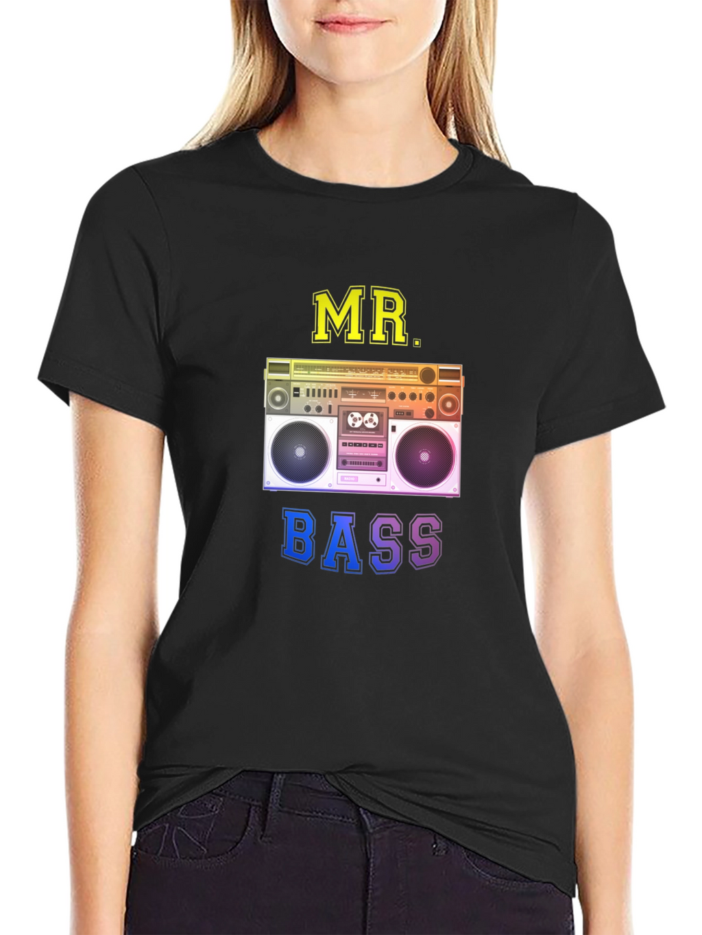 MR. BASS Boombox Graphic Black T-Shirt
