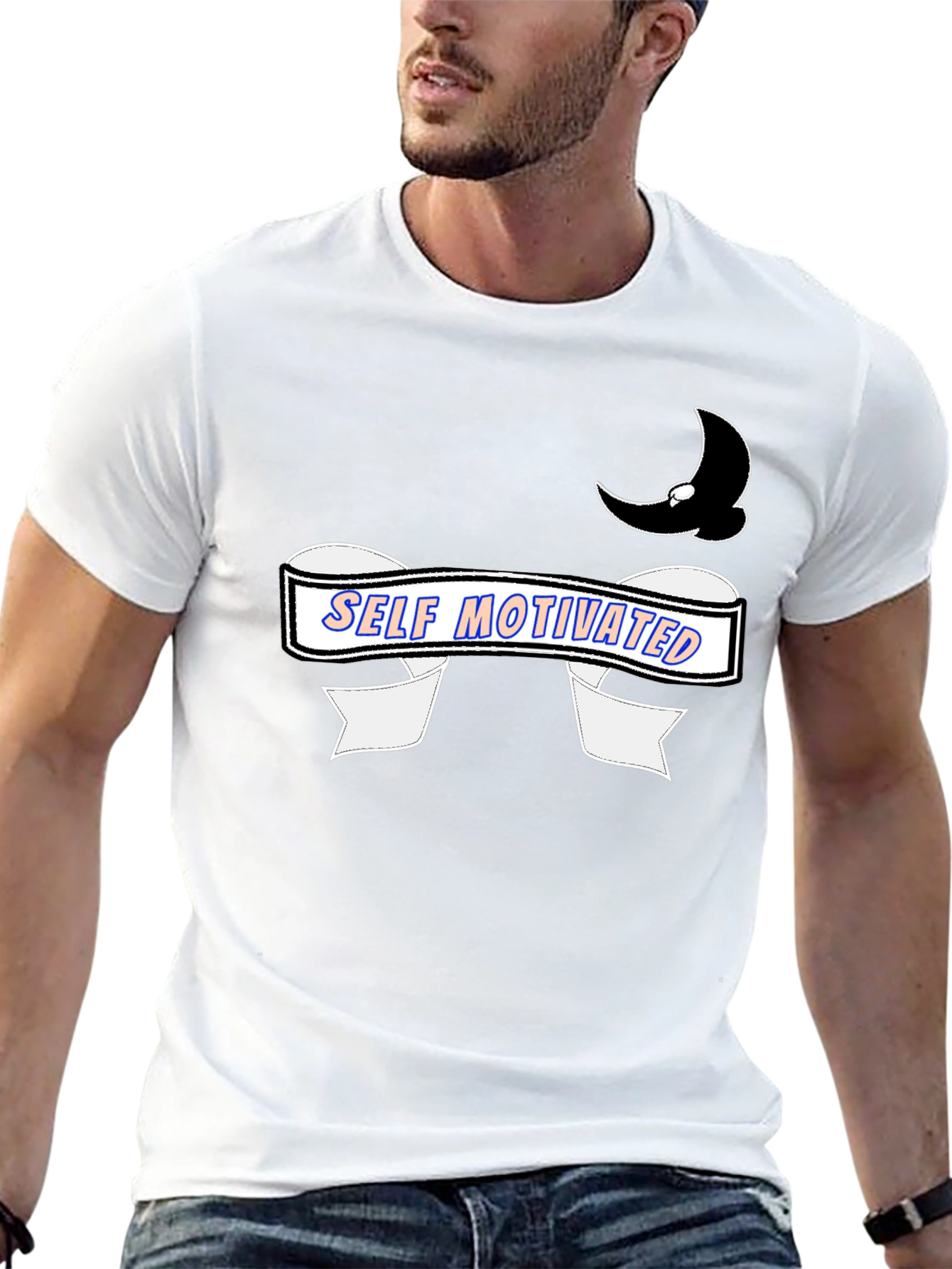 Self Motivated Black Graphic Tee