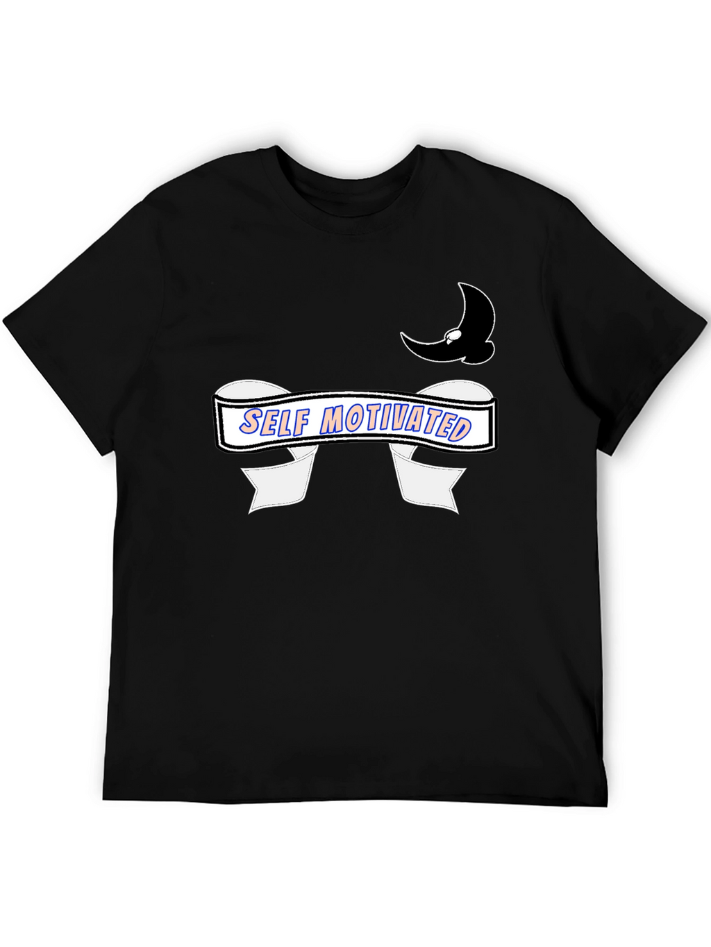 Self Motivated Black Graphic Tee